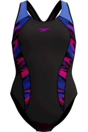 Speedo Eco+ plastisol laneback bla/blu badpak sport dames