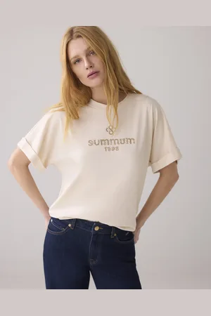 Summum Woman 3s5128-30633 122 boxy artwork tee ivory