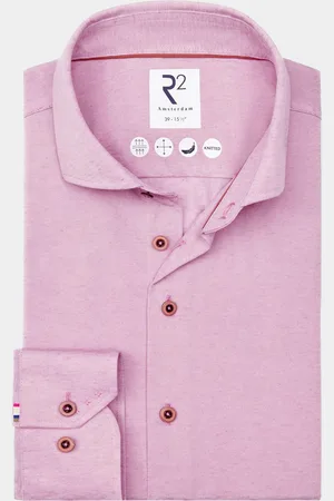 R2 Amsterdam Casual hemd lange mouw linen cotton knitted 128.wsp.019/087