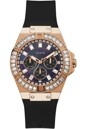 Guess Siliconen horloge met gouden kast 39 mm