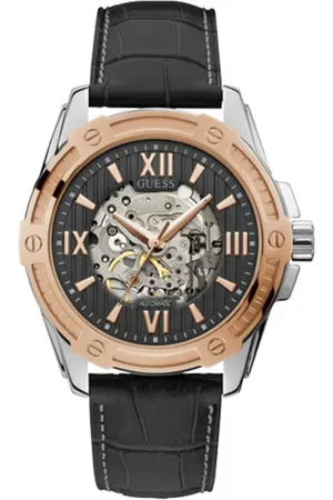 Guess Leren horloge voor stijlvolle mannen