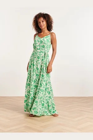 Smashed Lemon 24318 maxi jurk met spaghettibandjes levendige