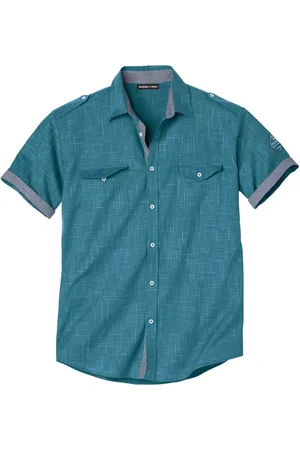 Atlas For Men Heren poplin piloten overhemd