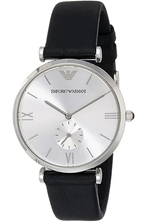 Emporio Armani Leren horloge met stalen kast 40mm