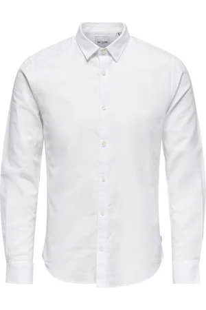 Only & Sons Onscaiden ls solid linen shirt noos 22012321 white