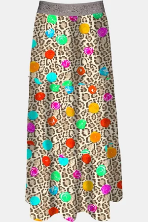 MUCHO GUSTO ® rok toulouse luipaard kleurrijke cirkel print
