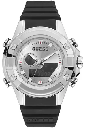 Guess Silicone horloge met grijze kast 47mm