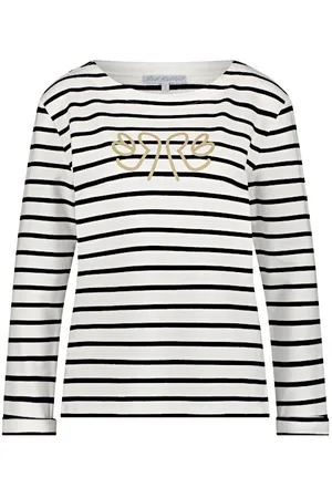 Red Button Top srb4471 terry stripe dark blue