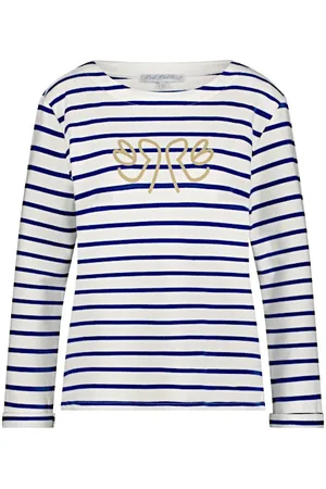 Red Button Top srb4471 terry stripe jeans blue