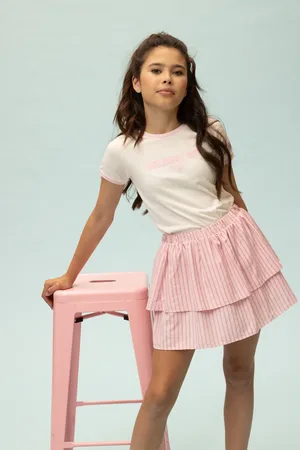 LOOXS Revolution T-shirt offwhite contrast voor meisjes in de kleur
