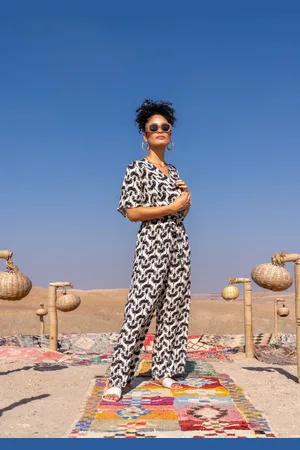 Geisha 51175-70 010 jumpsuit aop x-over off-white/black