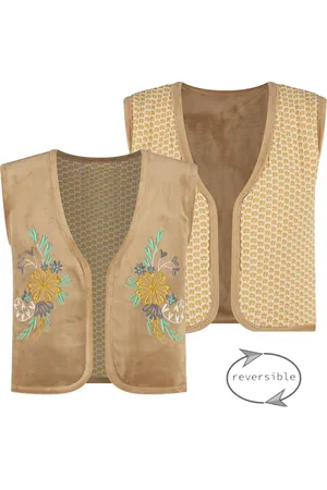 MAYCE Zomer reversibel gilet meisjes - velvet