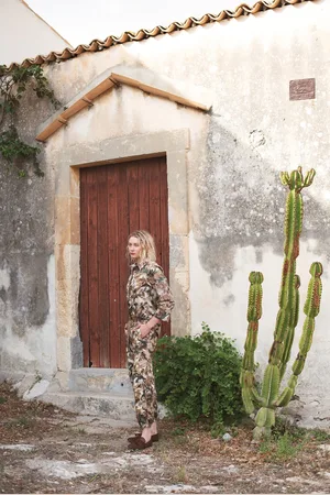 Summum Woman 4s2787-12162 120 trousers camouflage flowers ea multicolour
