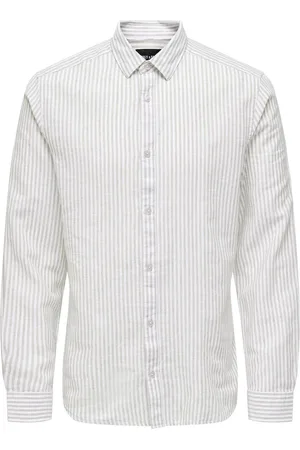 Only & Sons Onscaiden life ls stripe linen 660 22026601 chinchilla