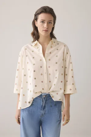 Summum Woman 2s3054-11624 blouse scattered emboideryy