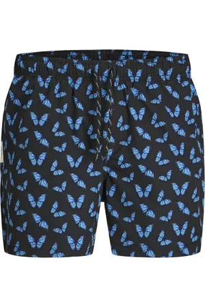 JACK & JONES Jongens zwemshort jpstmaui vlinderprint zwart/blauw