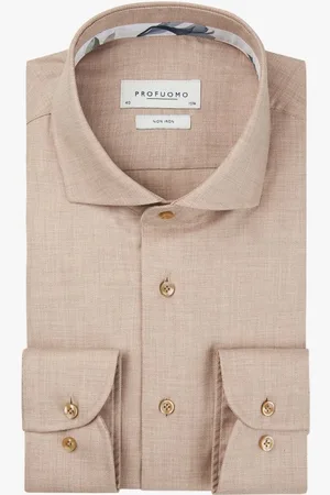 Profuomo Ppwh10014c f shirt cutaway beige heren overhemd profu