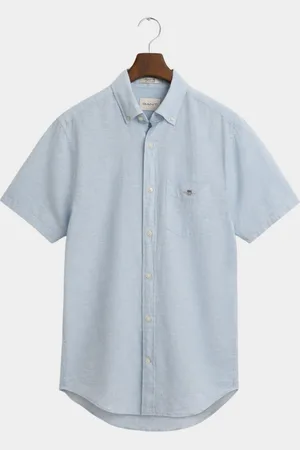 GANT Casual hemd korte mouw reg cotton linen ss shirt 3250083/457