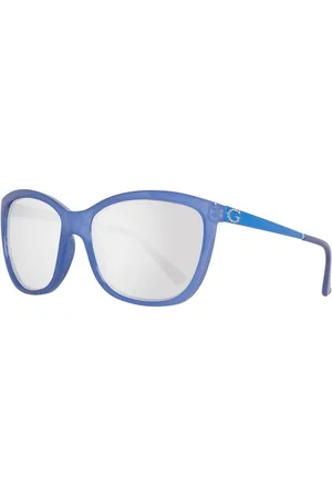Guess Blauwe plastic zonnebril met cat eye vorm