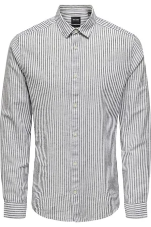 Only & Sons Onscaiden life ls stripe linen 660 22026601 dark