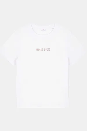 MUCHO GUSTO ® t-shirt wit achteropdruk paradijsopdruk