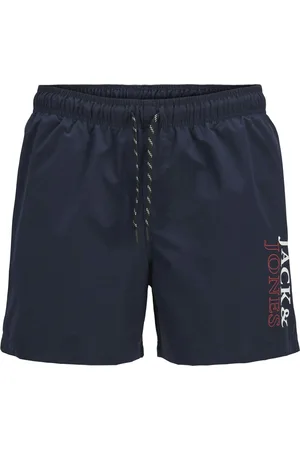 JACK & JONES Heren zwemshort jpstmaui double logo effen donkerblauw