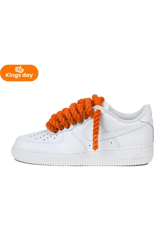 Nike Air force 1 low rope laces orange custom