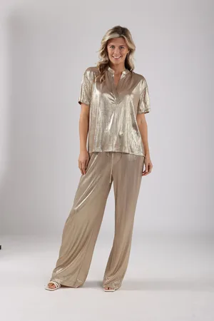 NUKUS Nks09009 4 mila pants shiny gold