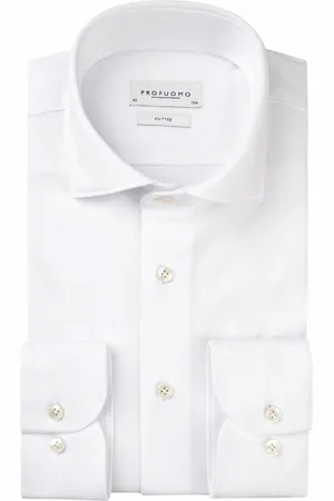 Profuomo Knitted mercerised overhemd met lange mouwen
