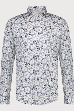 Blue Industry Print overhemd bloem |