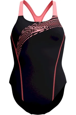 Speedo Eco medley logo medalist 1p bla/ora wedstrijd badpak dames -zwart