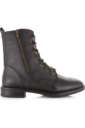 Shoecolate Leren veterboot met rits veterboots dames
