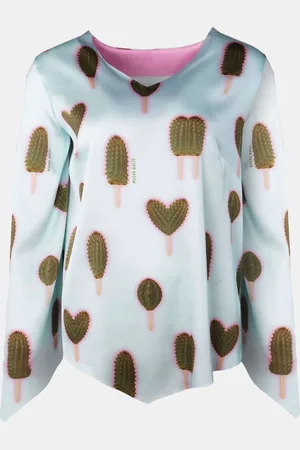 MUCHO GUSTO ® blouse genua cactus hartenprint