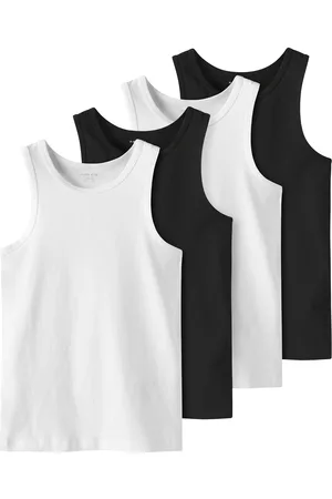 NAME IT Jongens hemd top nkftank 4-pack zwart/