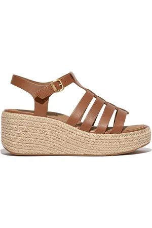FitFlop Platfforms espadr. leather fisherman wedge sandals