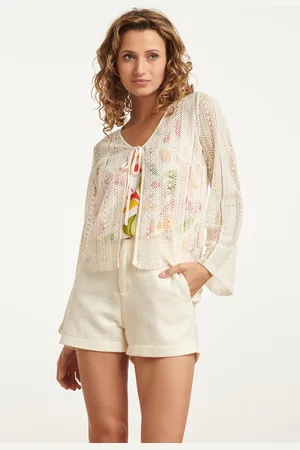Smashed Lemon 25121 lace cardigan met striksluiting |