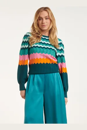 Smashed Lemon 24609 rijke zig-zag gebreide top |