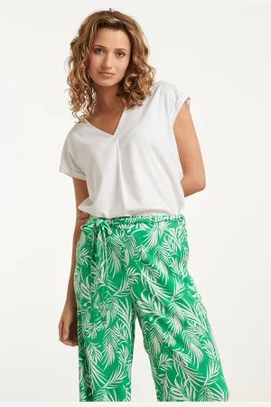 Smashed Lemon 25148 te linnen top met v-hals |