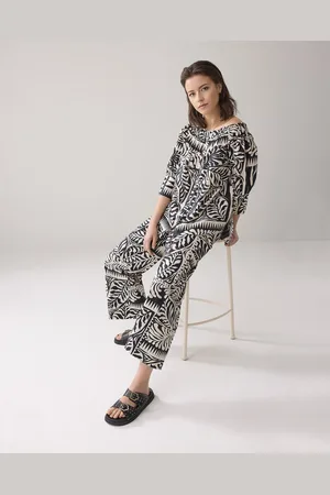 Summum Woman 4s2824-12223 990 trousers two tone print black
