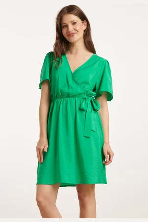 Smashed Lemon 25170 fel zomerjurk met overlap v-hals |