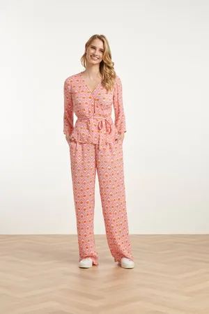Smashed Lemon 25183 peach schelpprint broek |