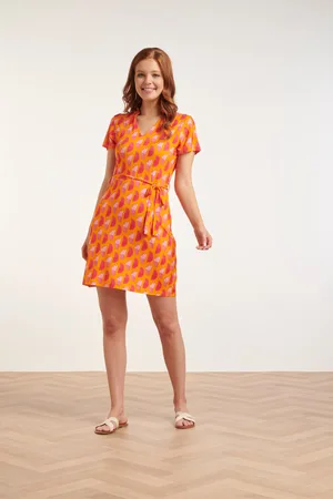 Smashed Lemon 24459 abstract gedrukte zomerjurk tinten |