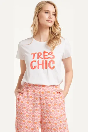Smashed Lemon 25231 te katoenen t-shirt met tres chic opdrukperzik |