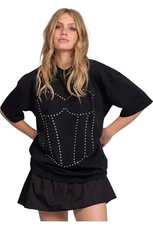 NIKKIE. Strass korte mouwen bustier t-shirt