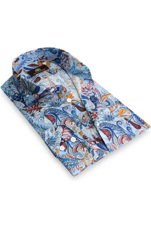 Circle of Gentlemen Mylo linnenhemd print multicolor blue