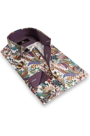Circle of Gentlemen Noud allover print overhemd in stretch kwaliteit