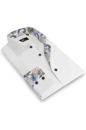 Circle of Gentlemen Mels effen overhemd met contrast details 100% co