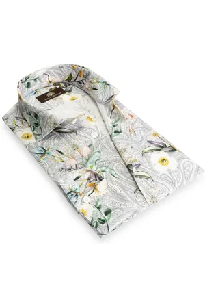Circle of Gentlemen Mike allover print overhemd met contrast details 100% co
