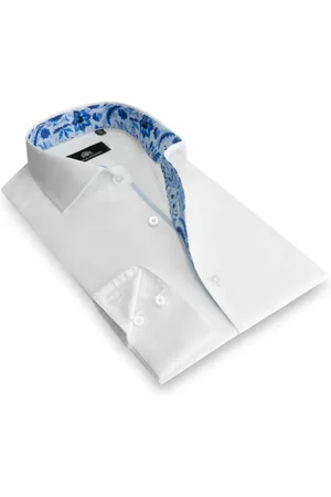 Circle of Gentlemen Miquel effen overhemd met contrast details 100% co