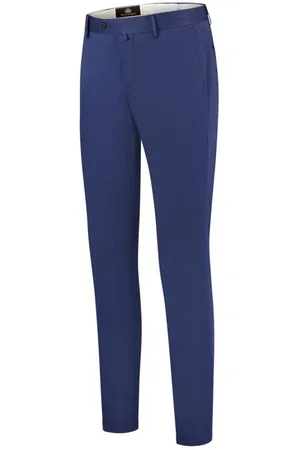Circle of Gentlemen Napels flat front comfortable chinos met stretch donker
